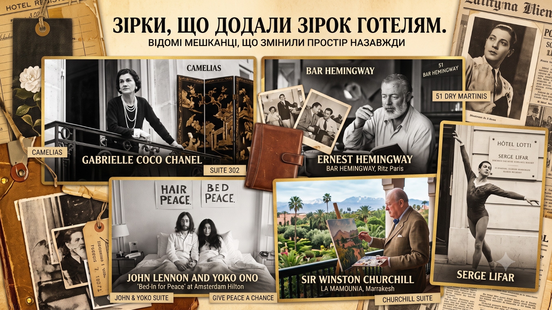 “Зірки”, що додали зірок готелям. Відомі мешканці готелів, що змінили простір назавжди.